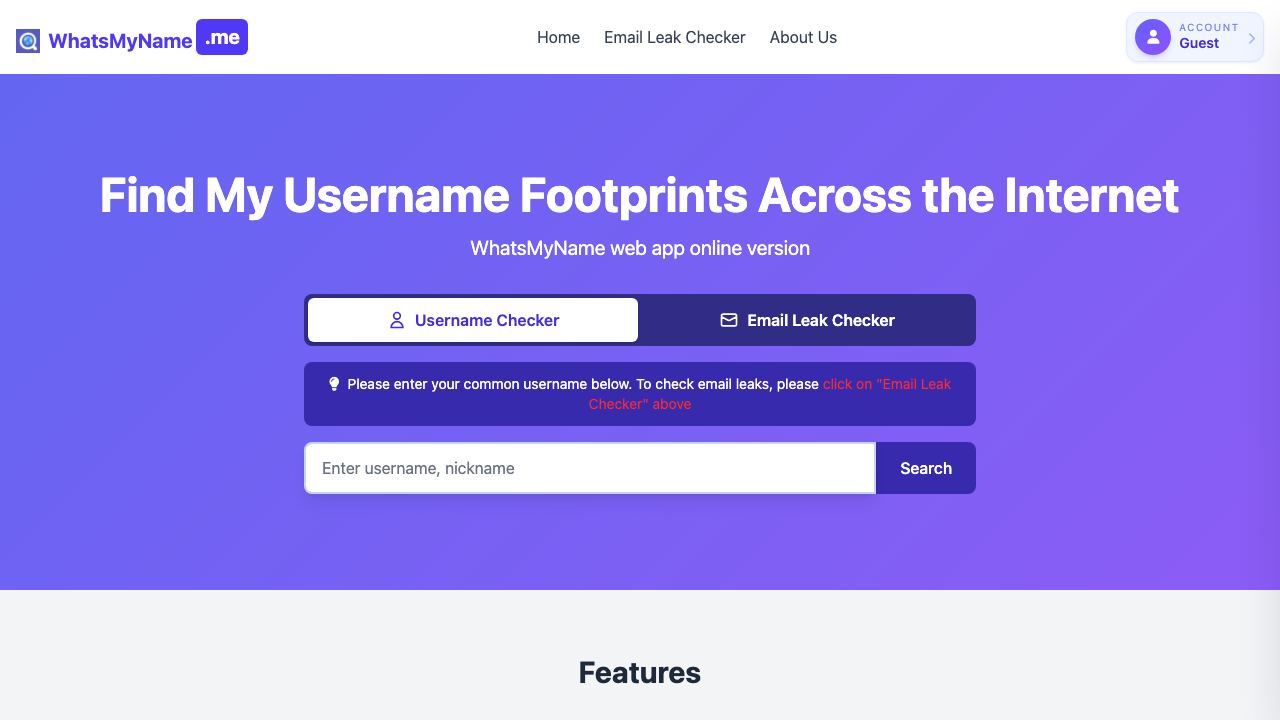 WhatsMyName 网站截图