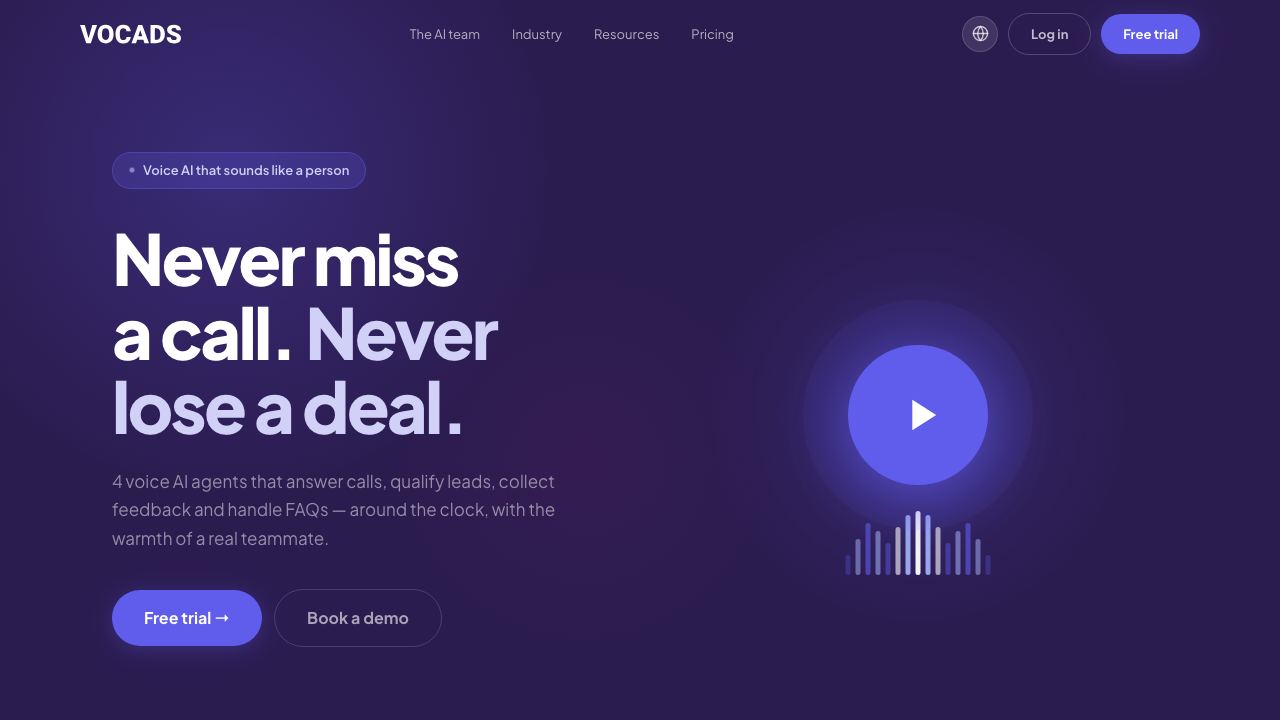 Vocads 网站截图
