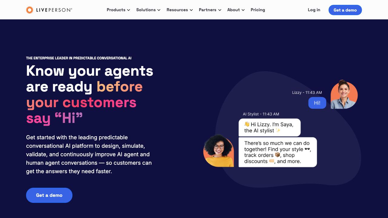 LivePerson 网站截图