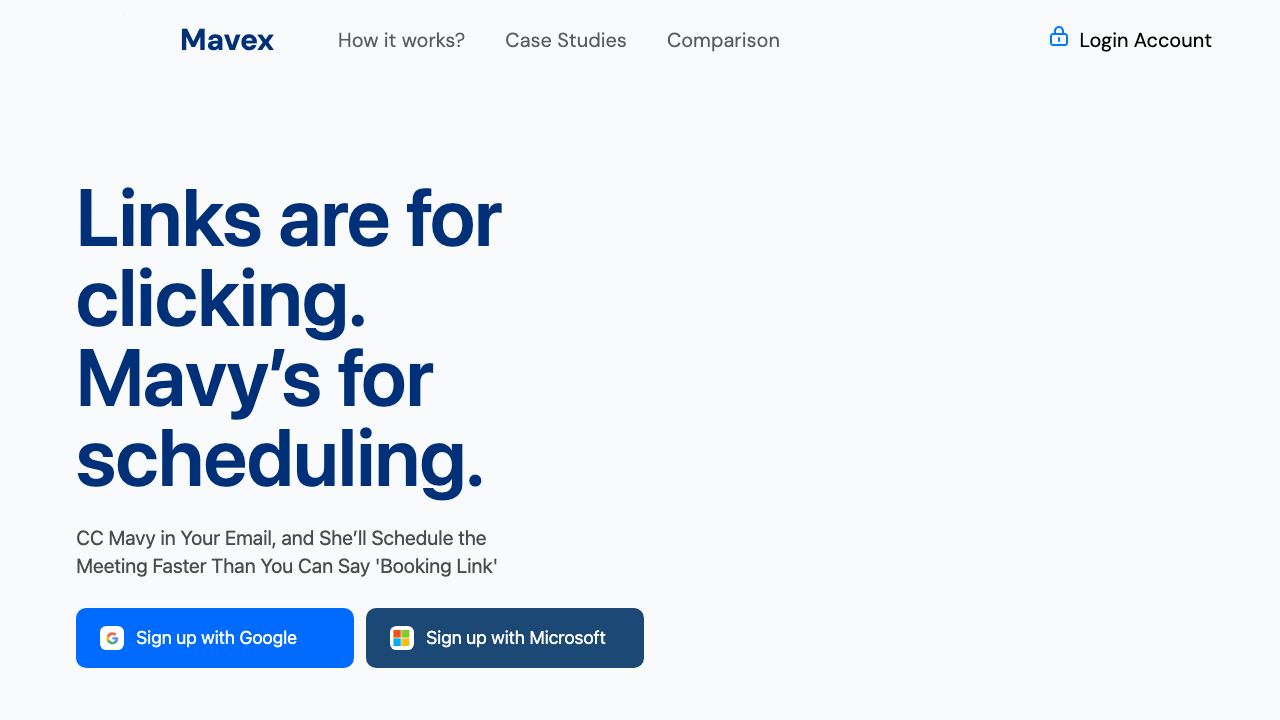 Mavy website screenshot