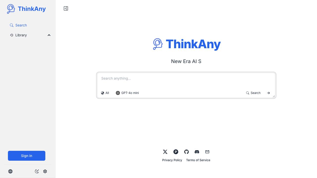 ThinkAny 网站截图