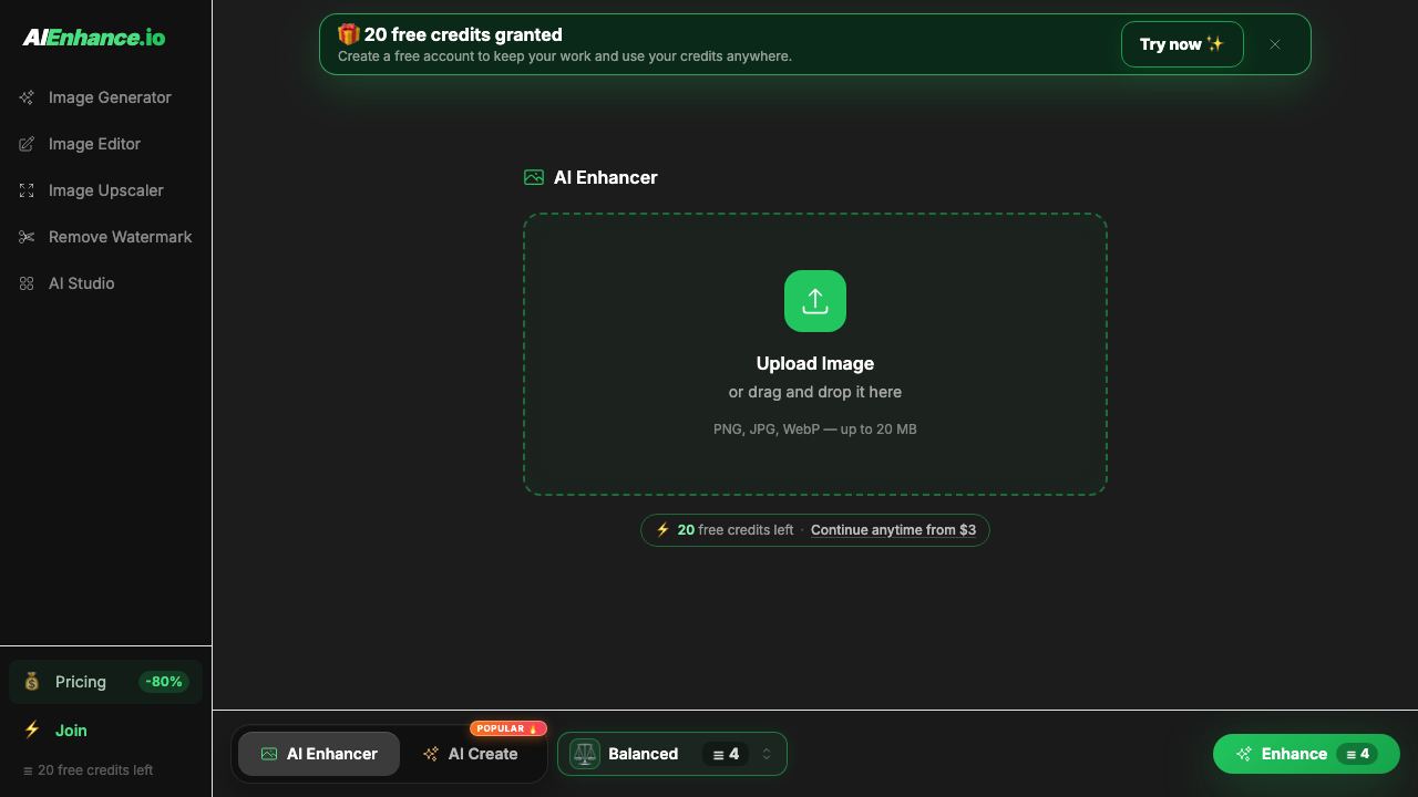 AIEnhance.io 网站截图