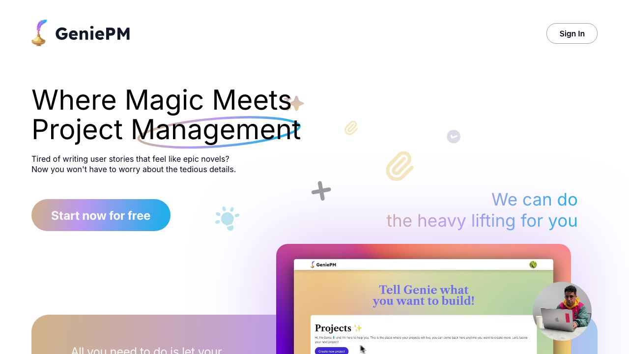 GeniePM 网站截图