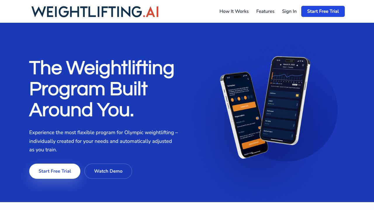 Weightlifting.AI 网站截图
