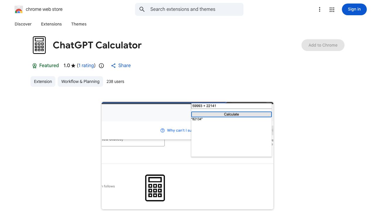 ChatGPT Calculator 网站截图