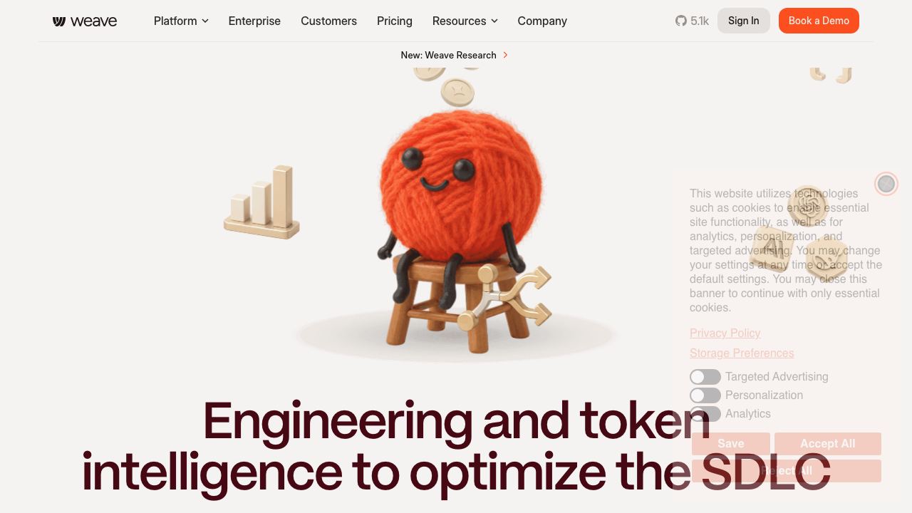 Weave website screenshot