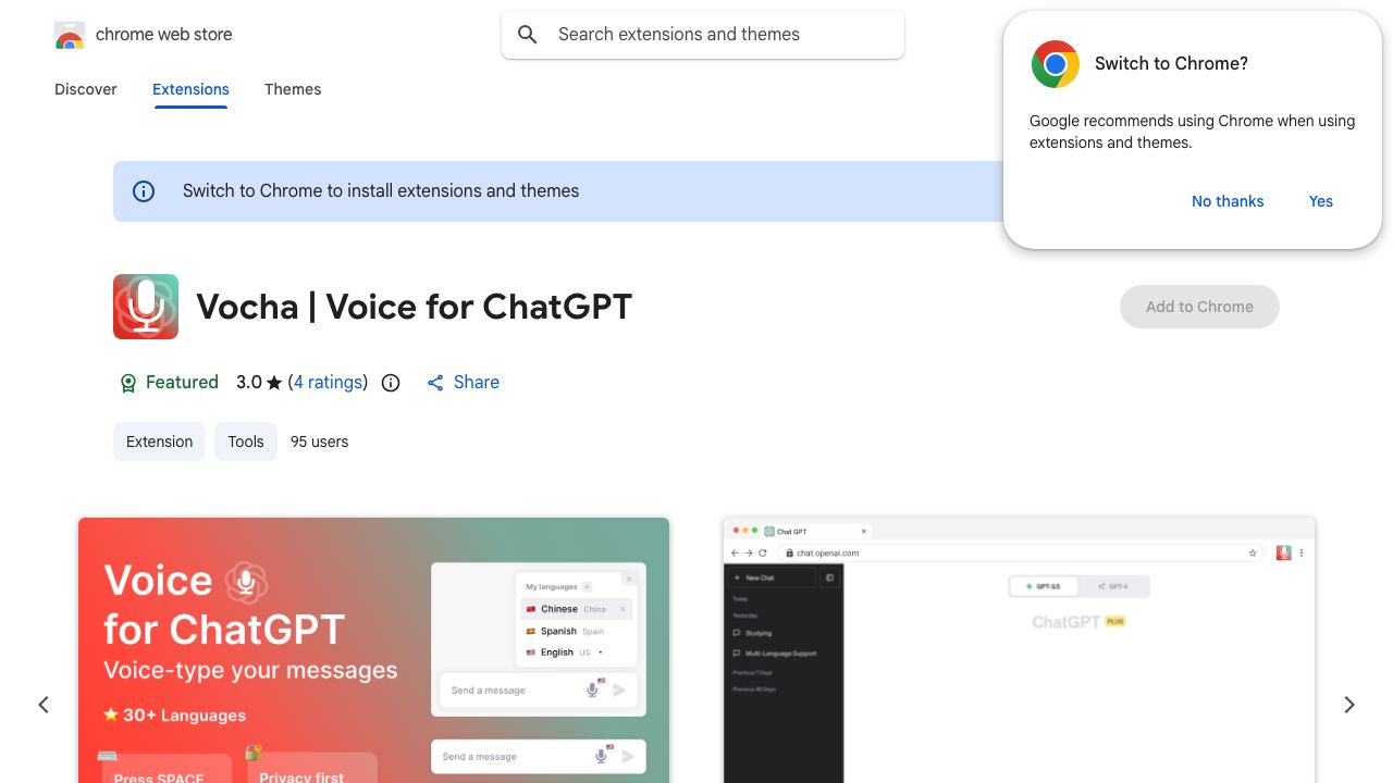 Vocha | Voice for ChatGPT 网站截图