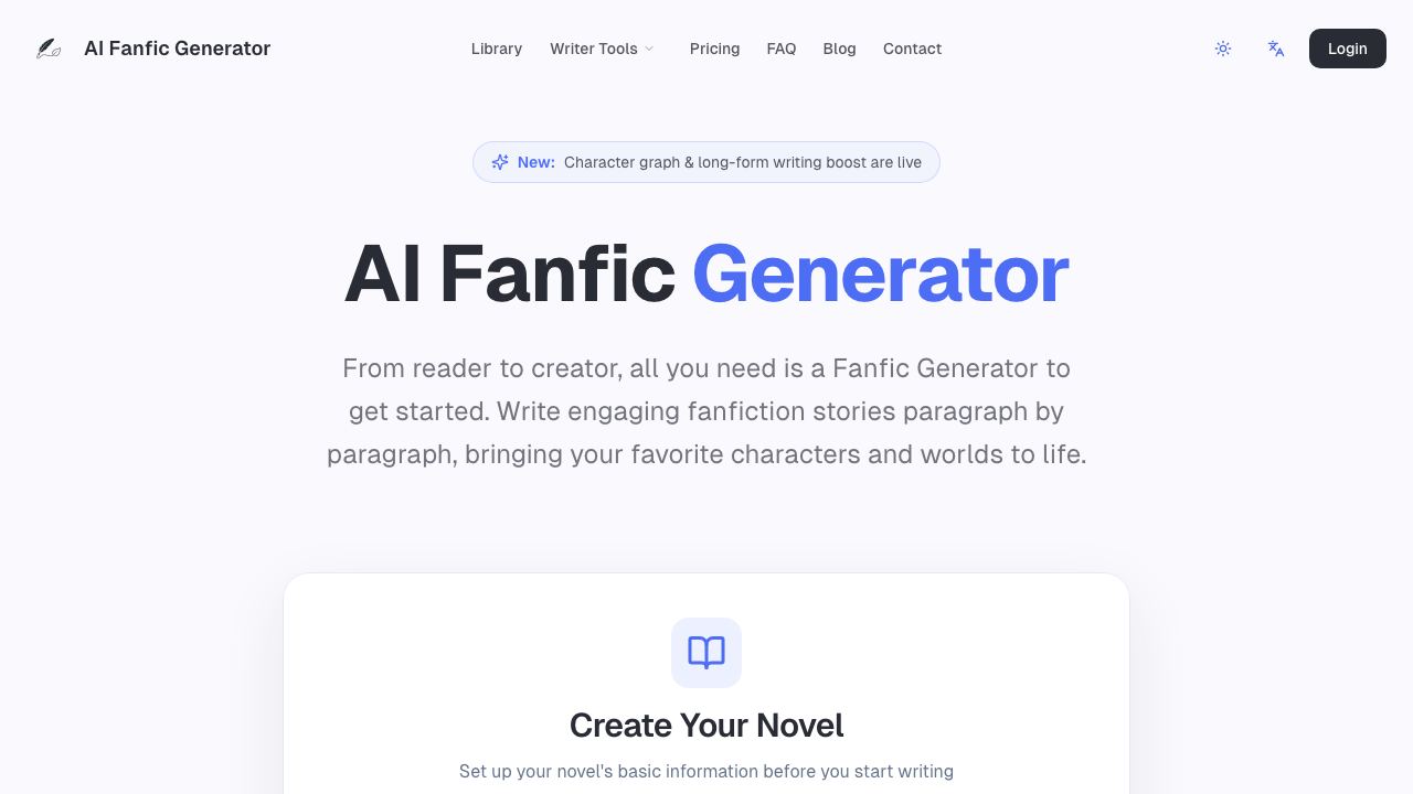 fanfic generator 网站截图