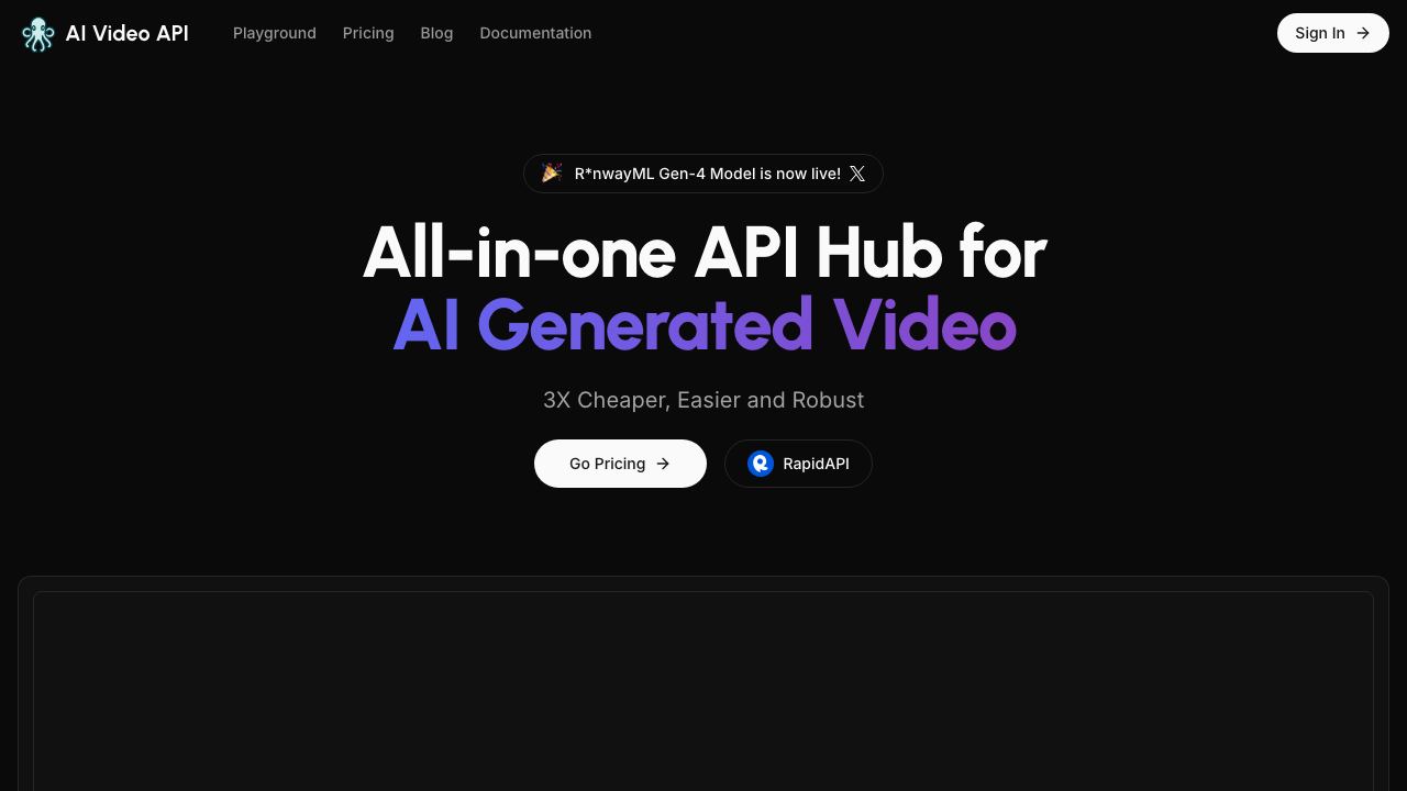 AI Video API 网站截图