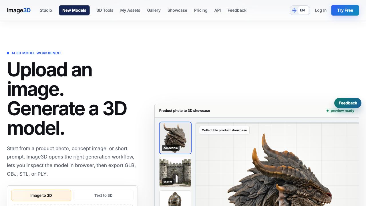 Image3D website screenshot
