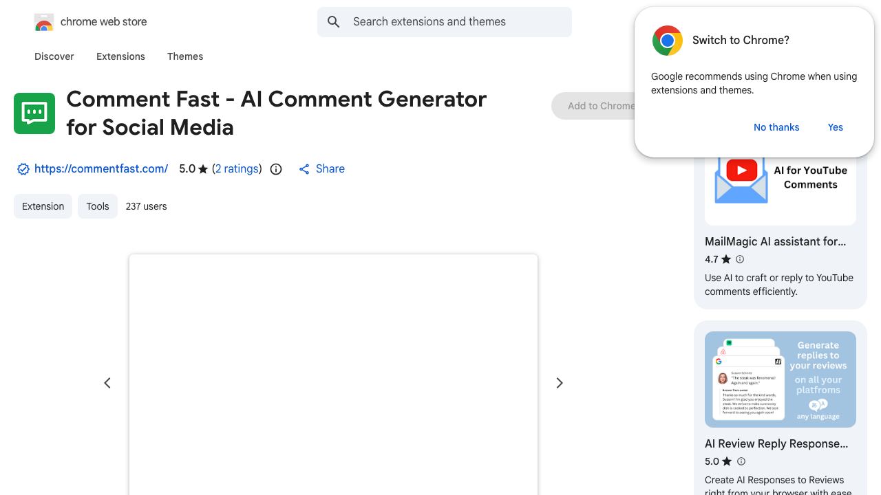 Comment Fast - AI Comment Generator for Social Media 网站截图