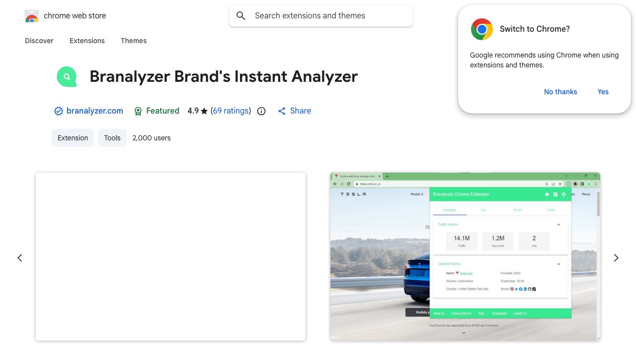 Branalyzer Brand's Instant Analyzer 网站截图