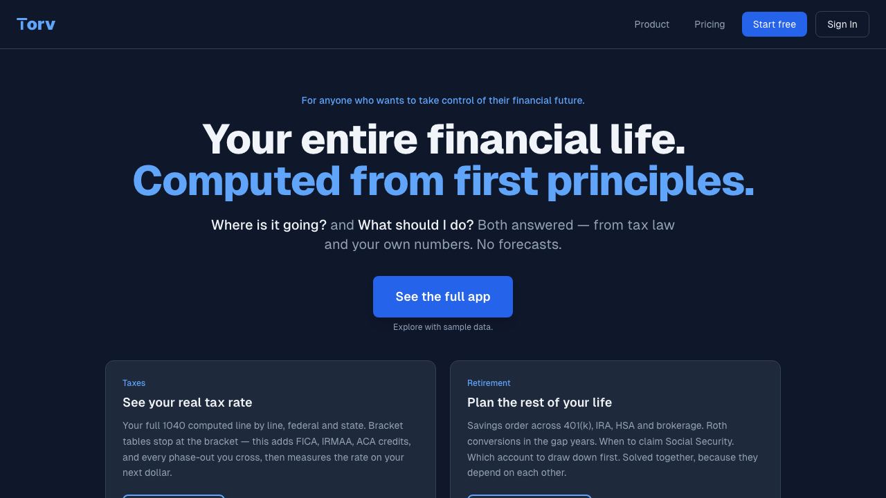 Personal CFO website screenshot