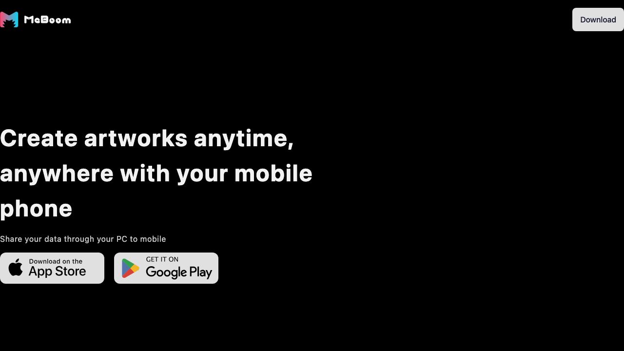 MeBoom website screenshot
