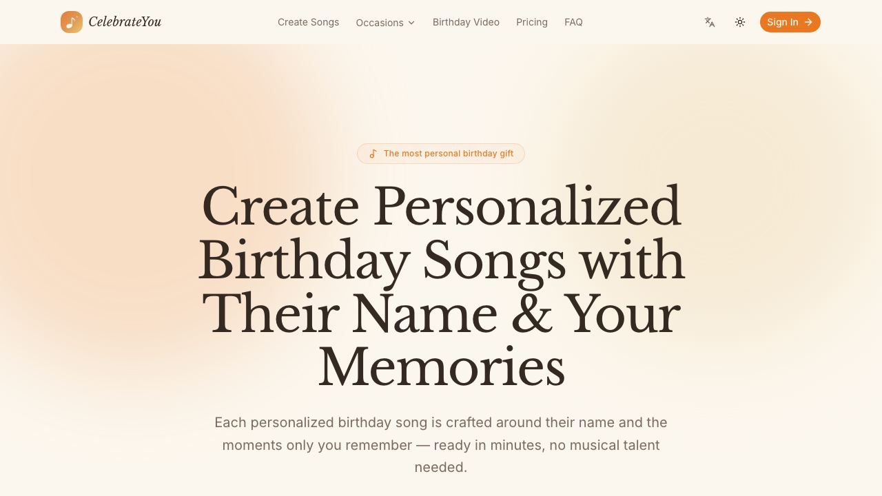 CelebrateYou 网站截图