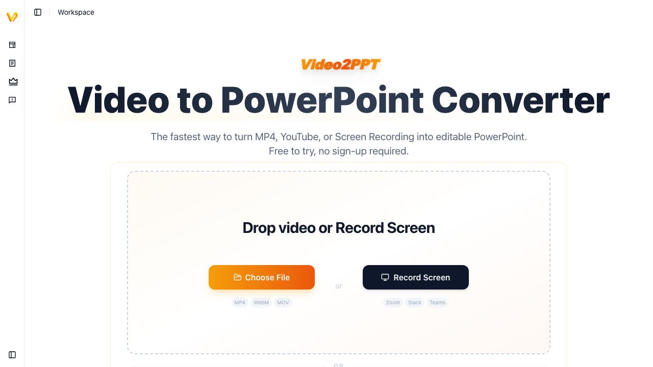 Video2PPT 网站截图