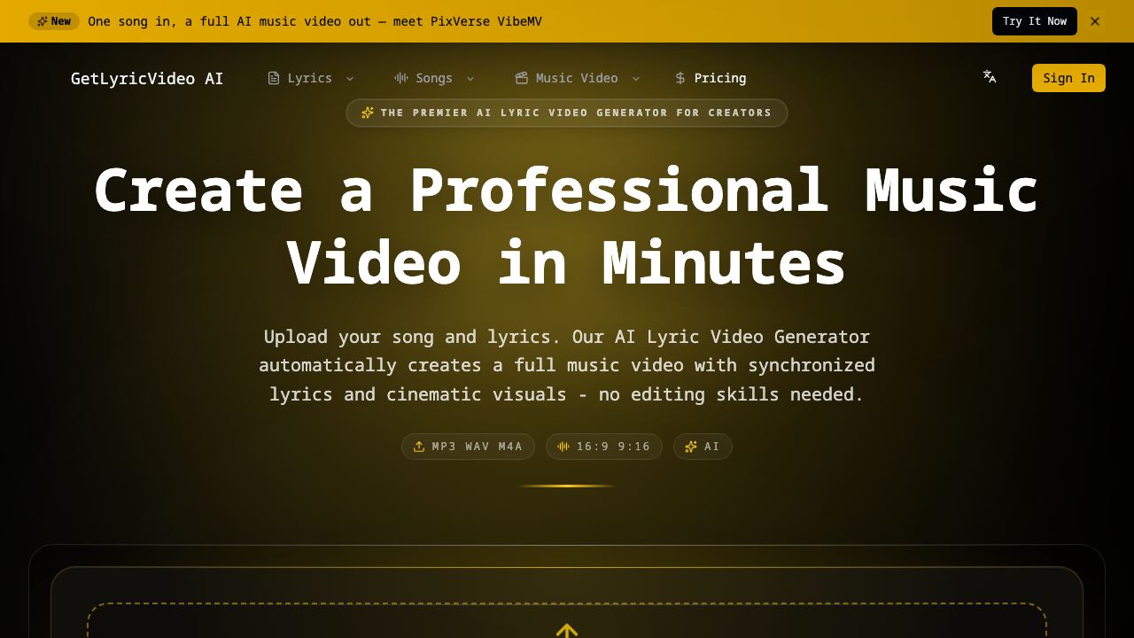 GetLyricVideo AI 网站截图