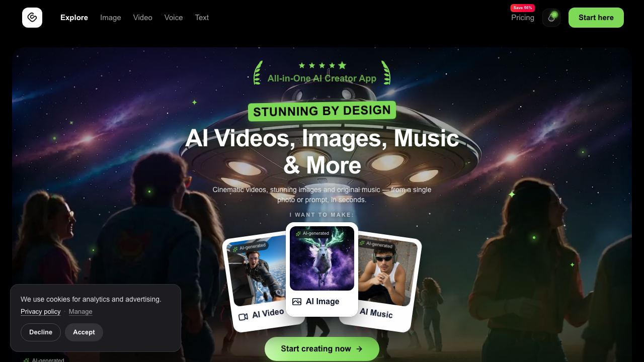 GoCrazyAI – AI Video Generator 网站截图