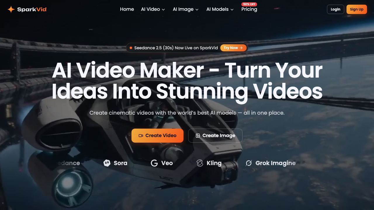 SparkVid 网站截图