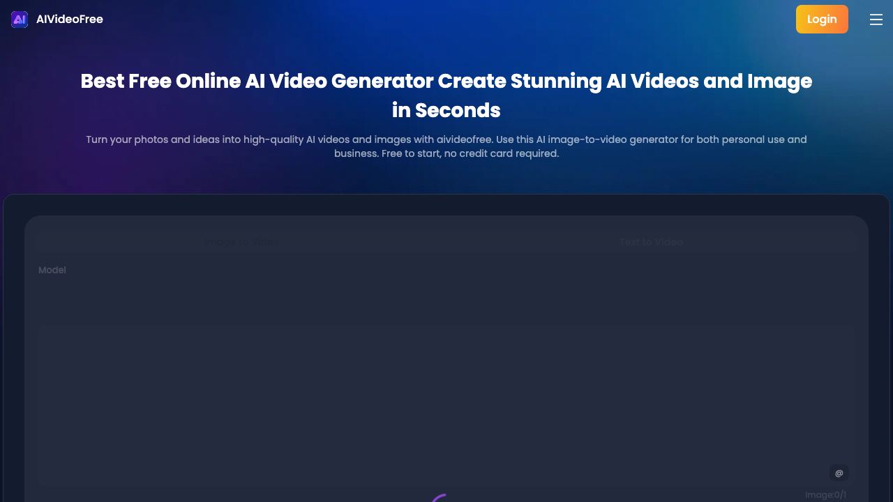 AIVideoFree 网站截图