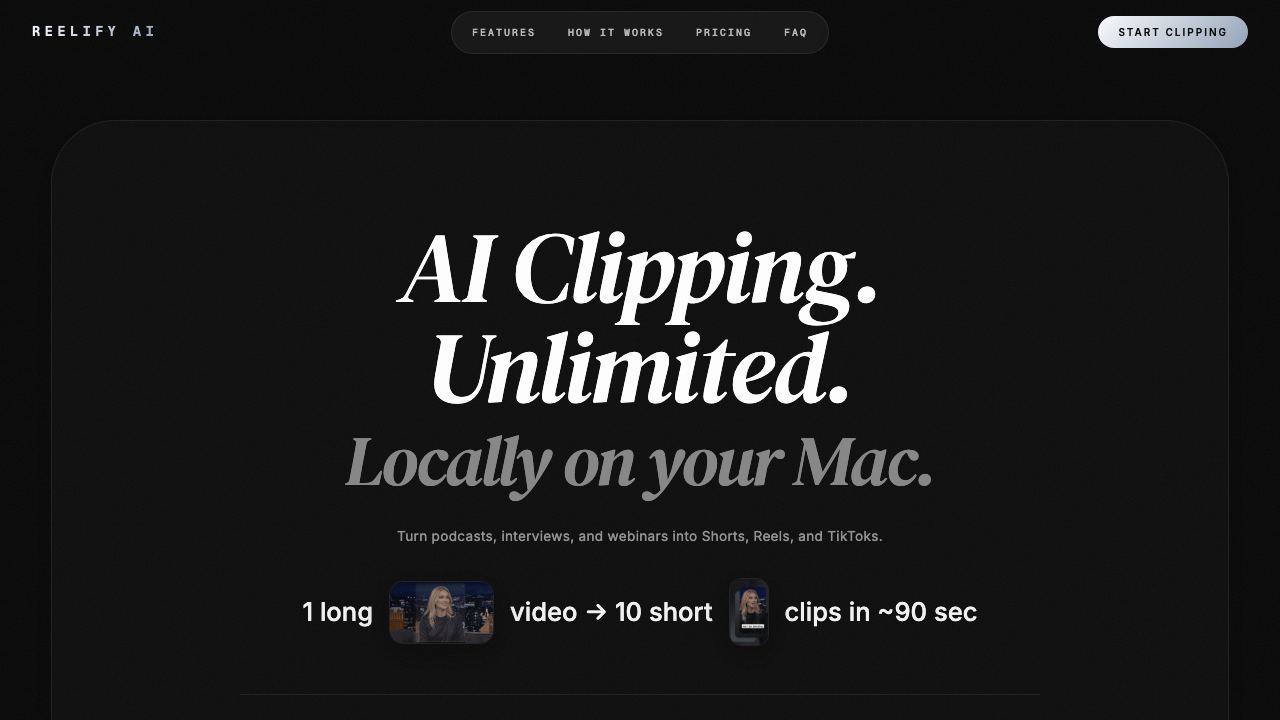 Reelify website screenshot