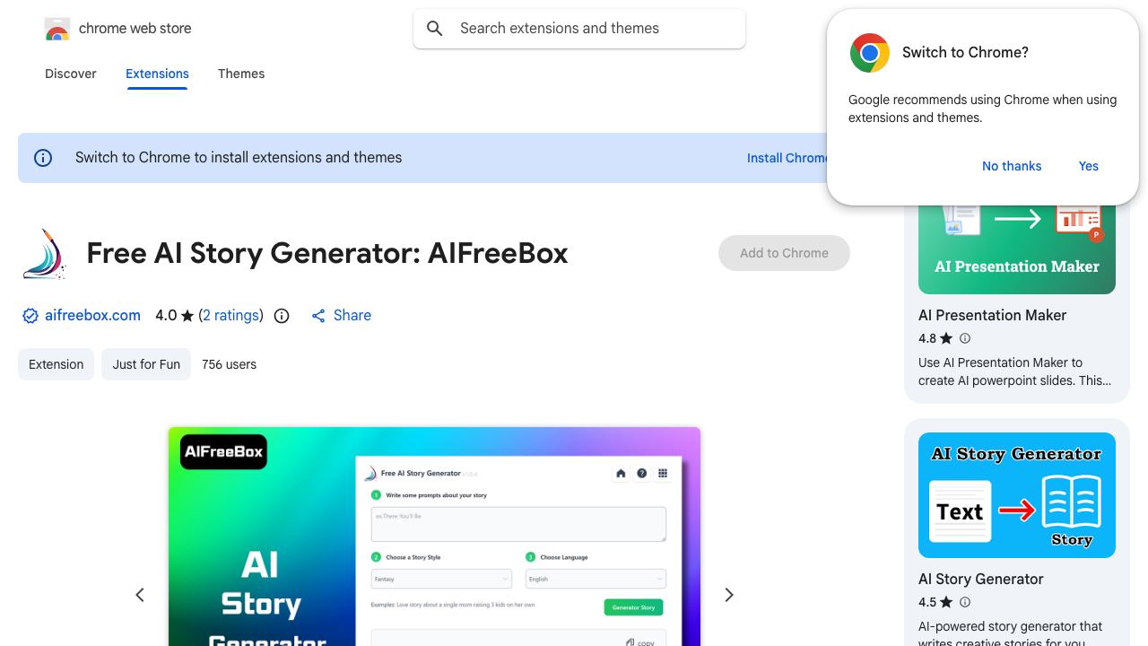 Free AI Story Generator - Craft Unique Plots website screenshot