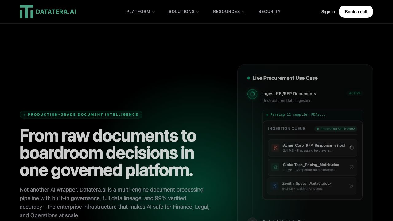 Datatera.ai 网站截图