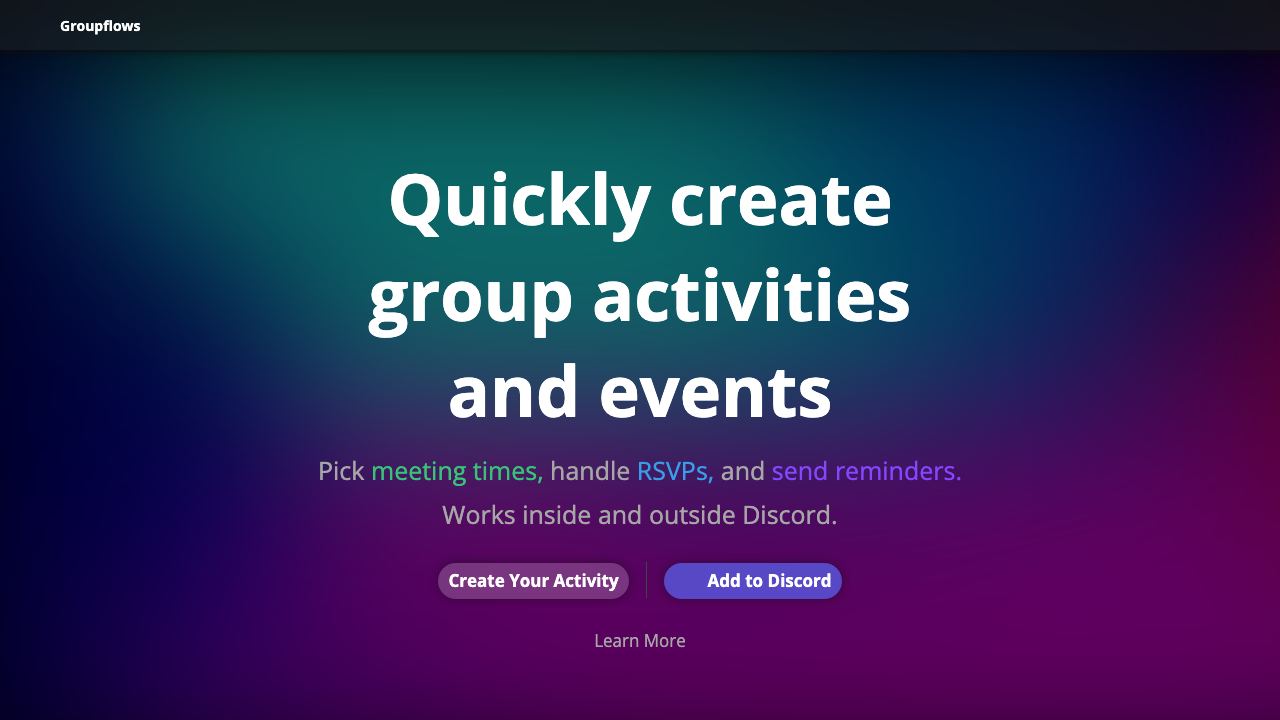 Groupflows website screenshot