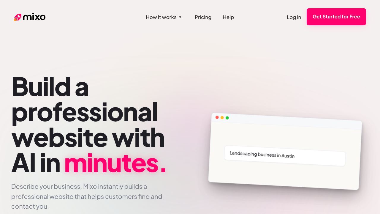 Mixo website screenshot