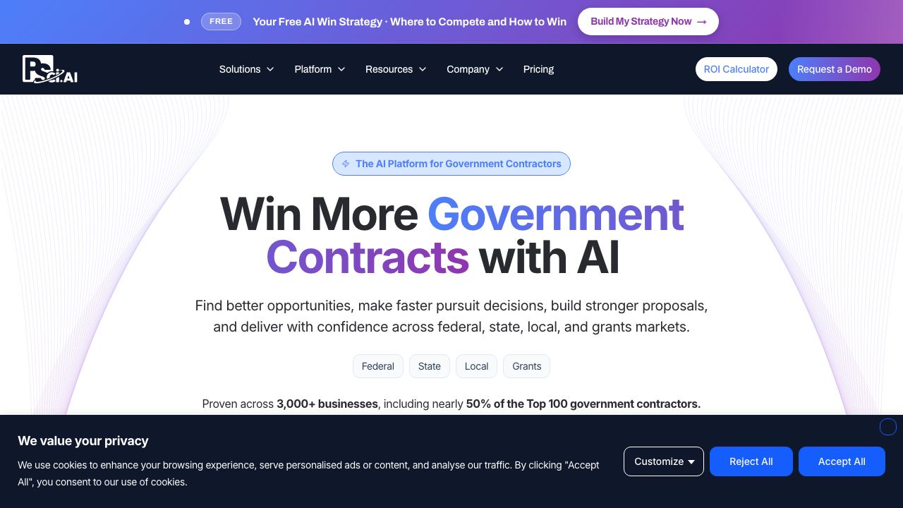 Procurement Sciences AI website screenshot