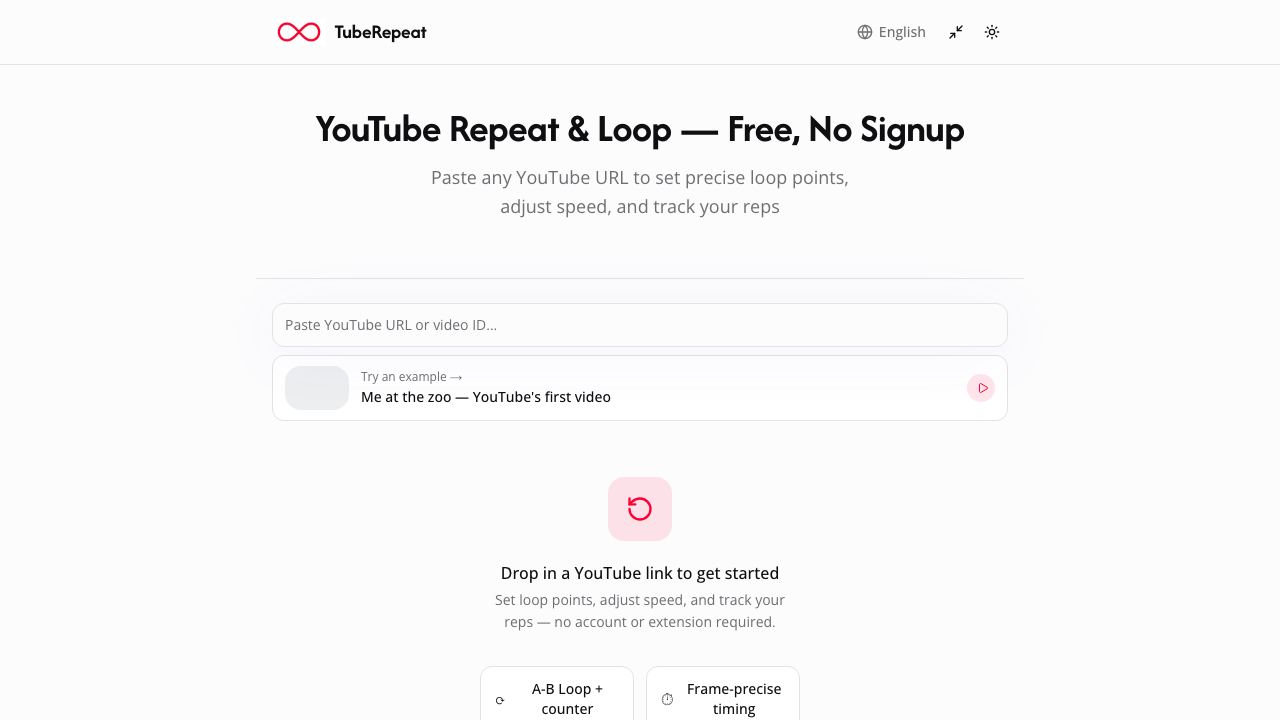 TubeRepeat 网站截图
