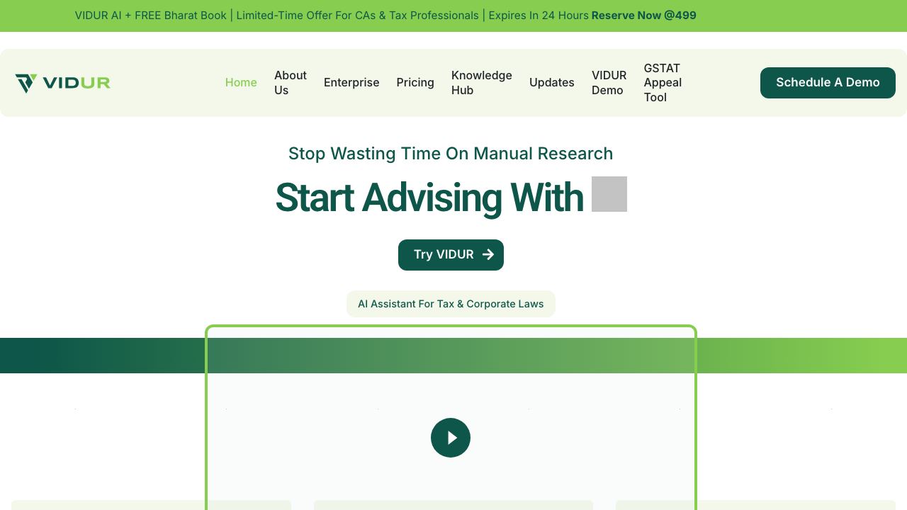 VIDUR website screenshot