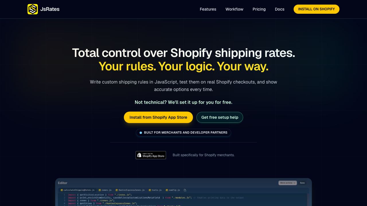 JsRates: Custom Shipping Rates 网站截图