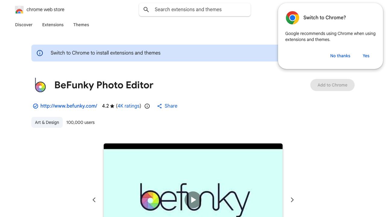 BeFunky Photo Editor 网站截图