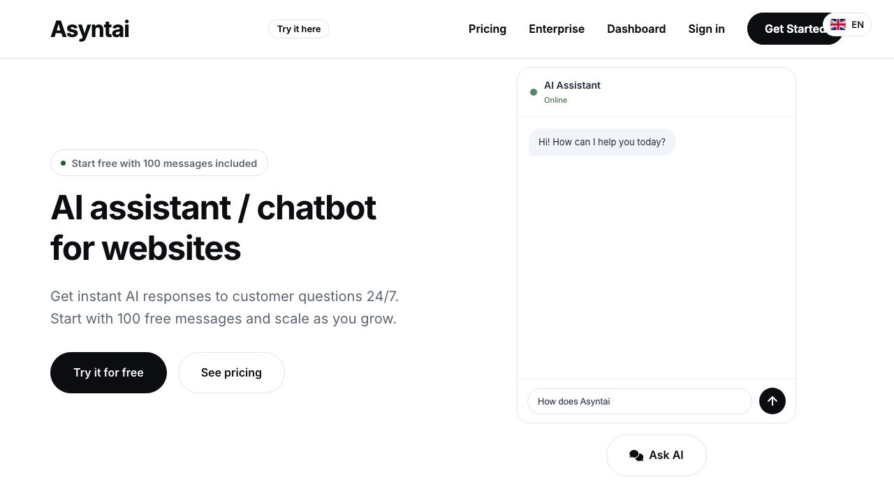 Asyntai website screenshot