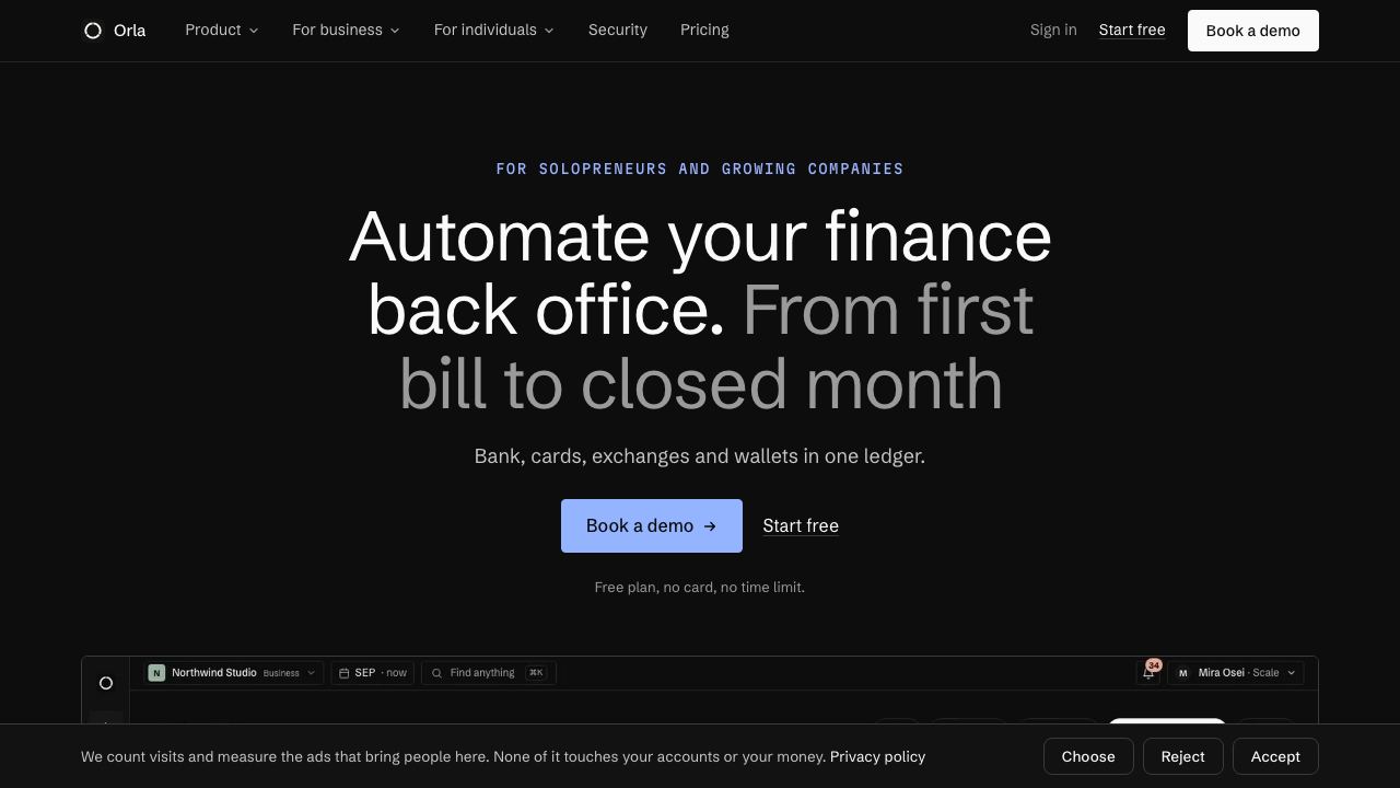 Orla website screenshot
