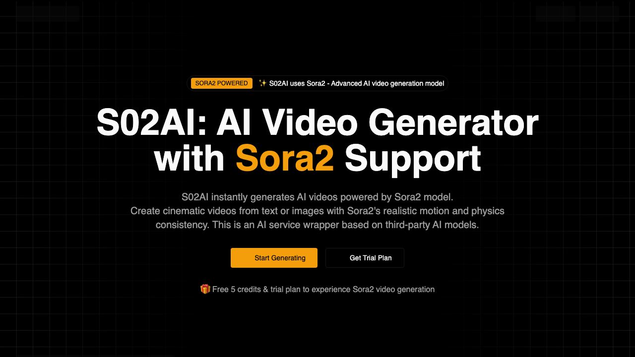 S02AI website screenshot