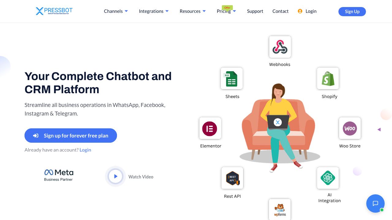 XpressBot by Sky Free website screenshot