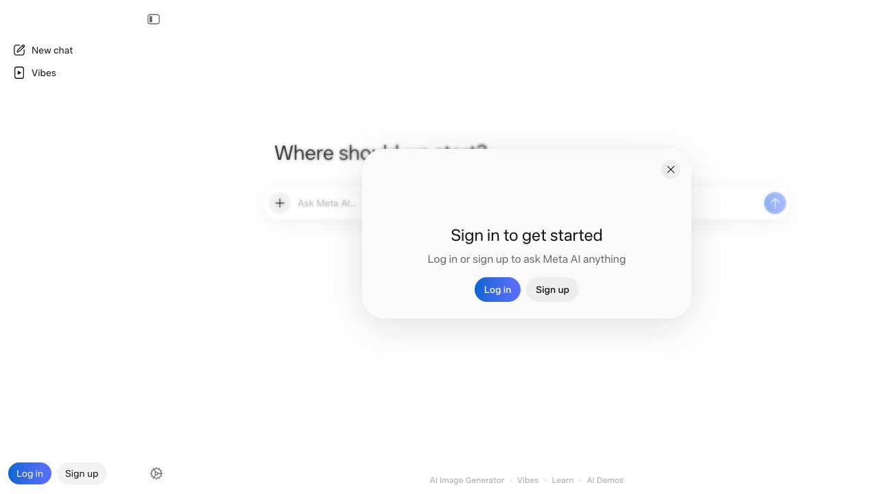 Meta AI website screenshot