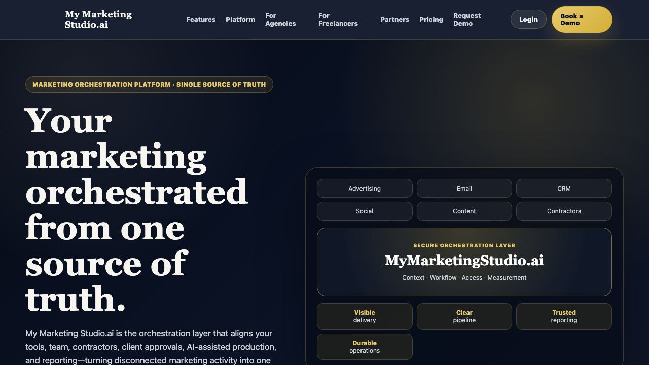 My Marketing Studio.ai website screenshot