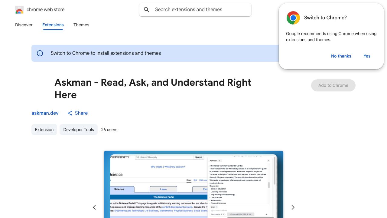 Askman - Connect AI to pages 网站截图