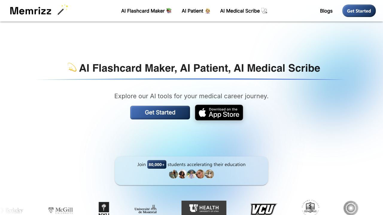 Memrizz AI Flashcard Generator 网站截图