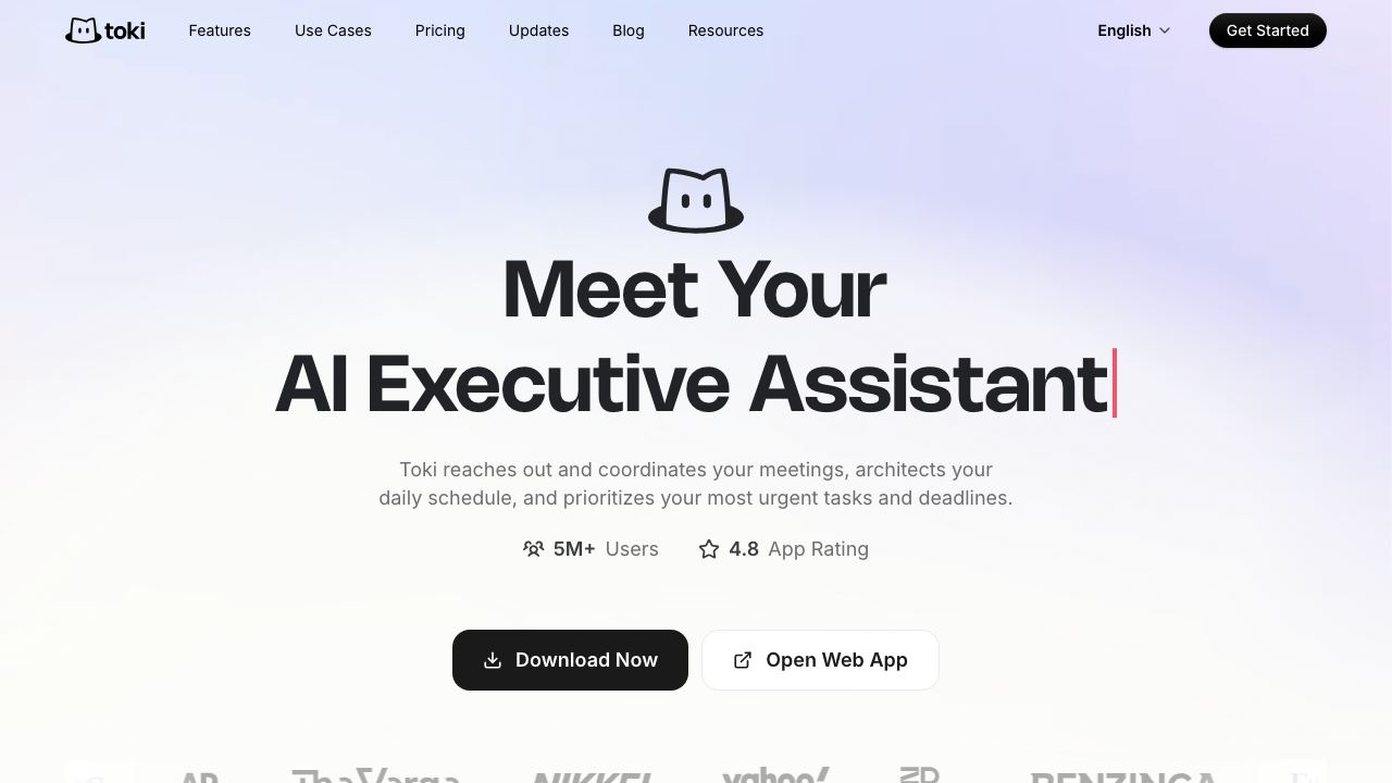 Toki website screenshot