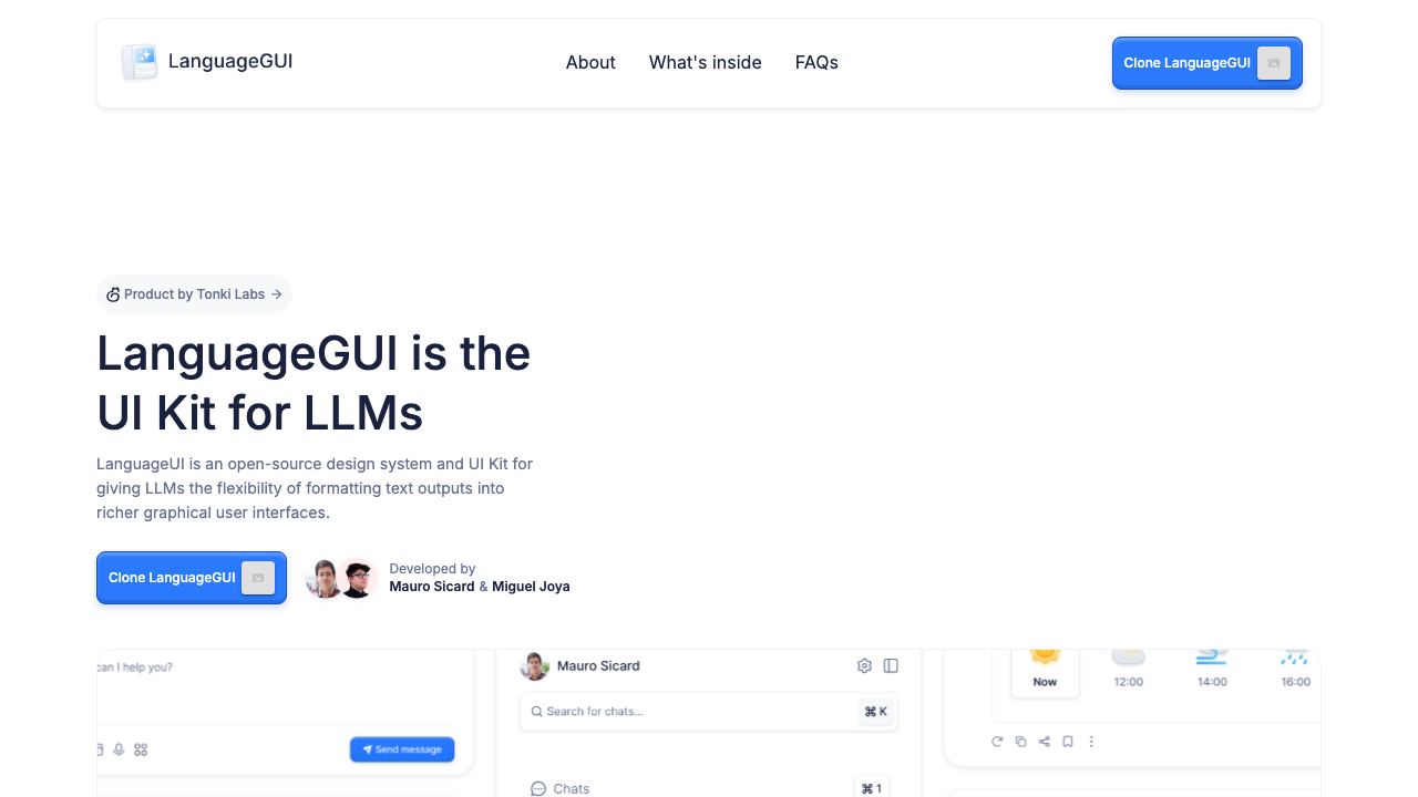 LanguageGUI website screenshot