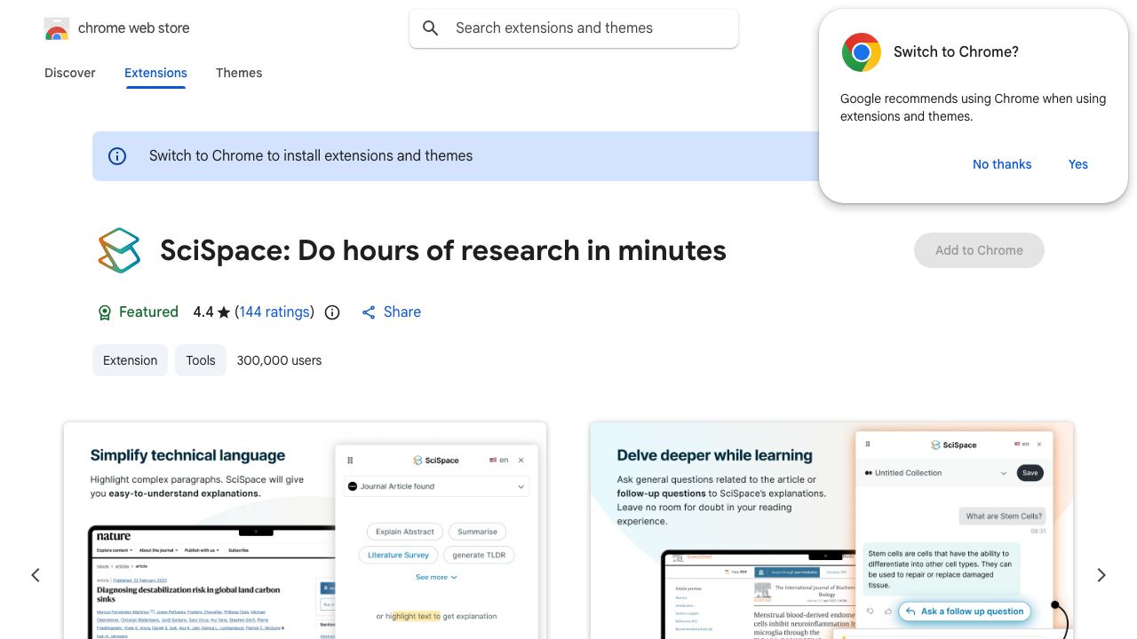 SciSpace: Do hours of research in minutes 网站截图