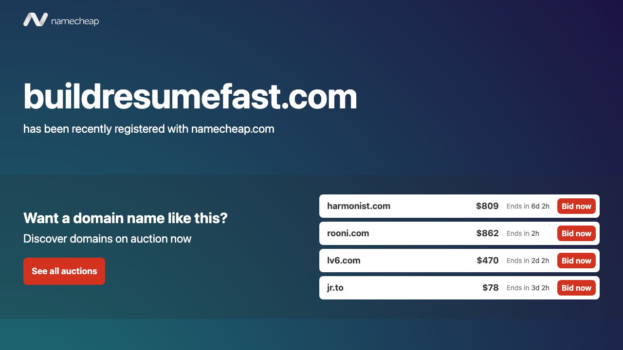 Build Resume Fast 网站截图