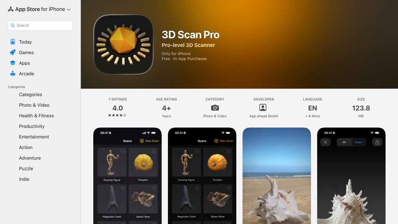 3D Scan Pro 网站截图