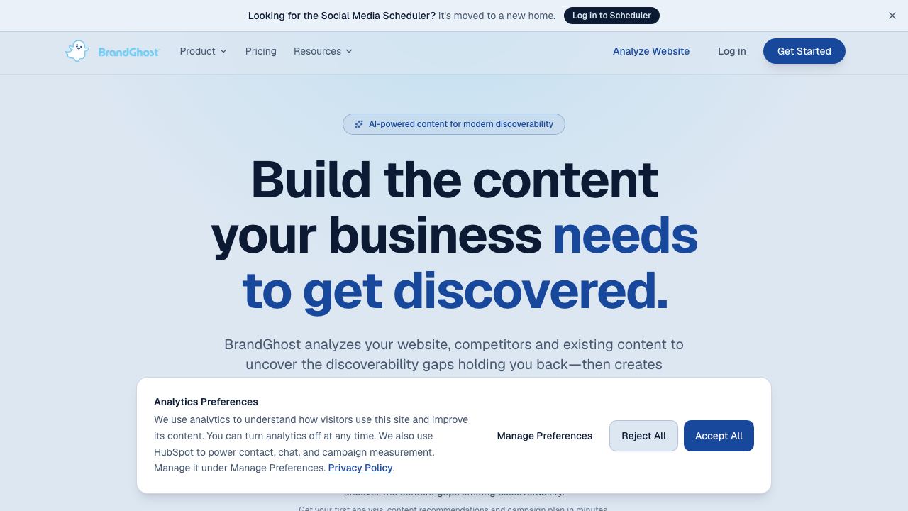 BrandGhost 网站截图