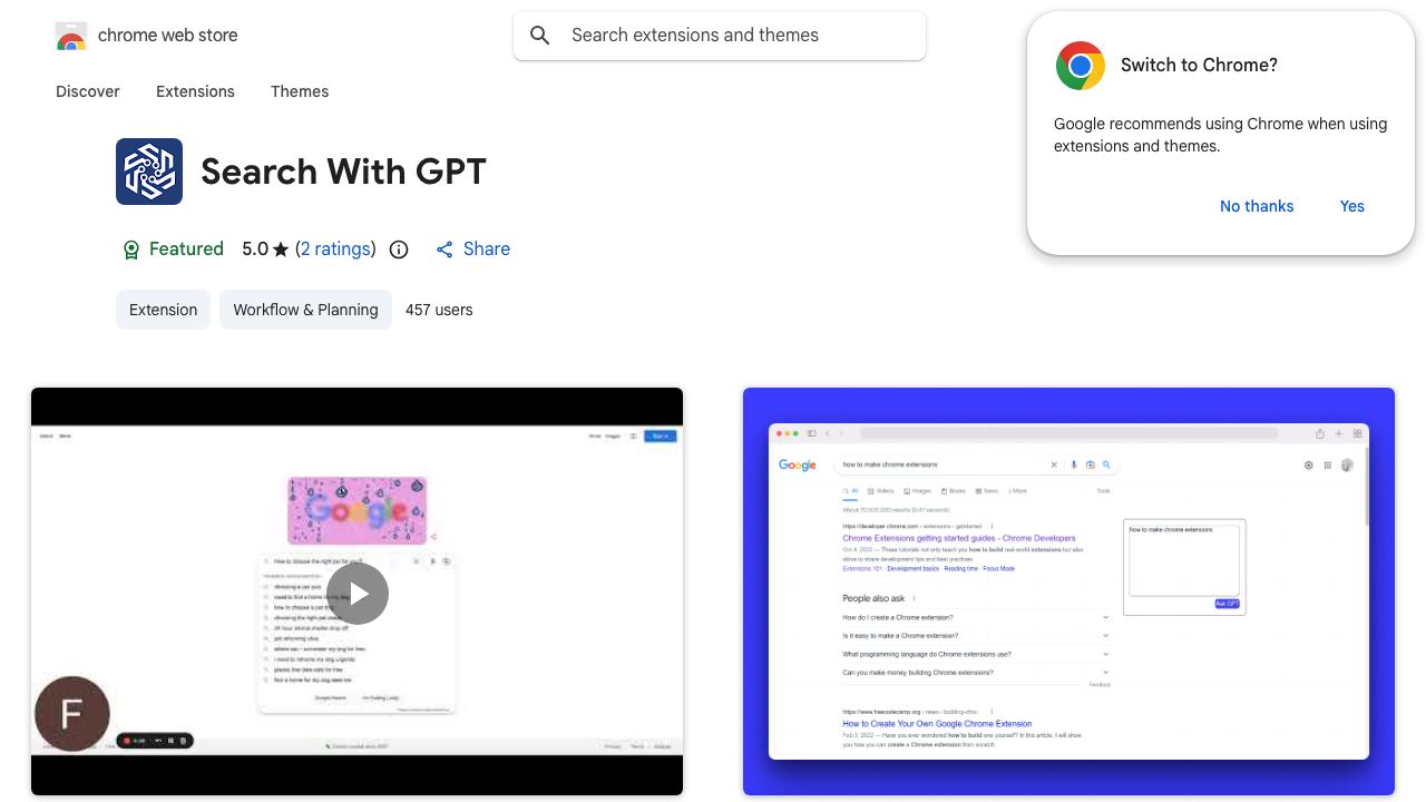 Search With GPT 网站截图