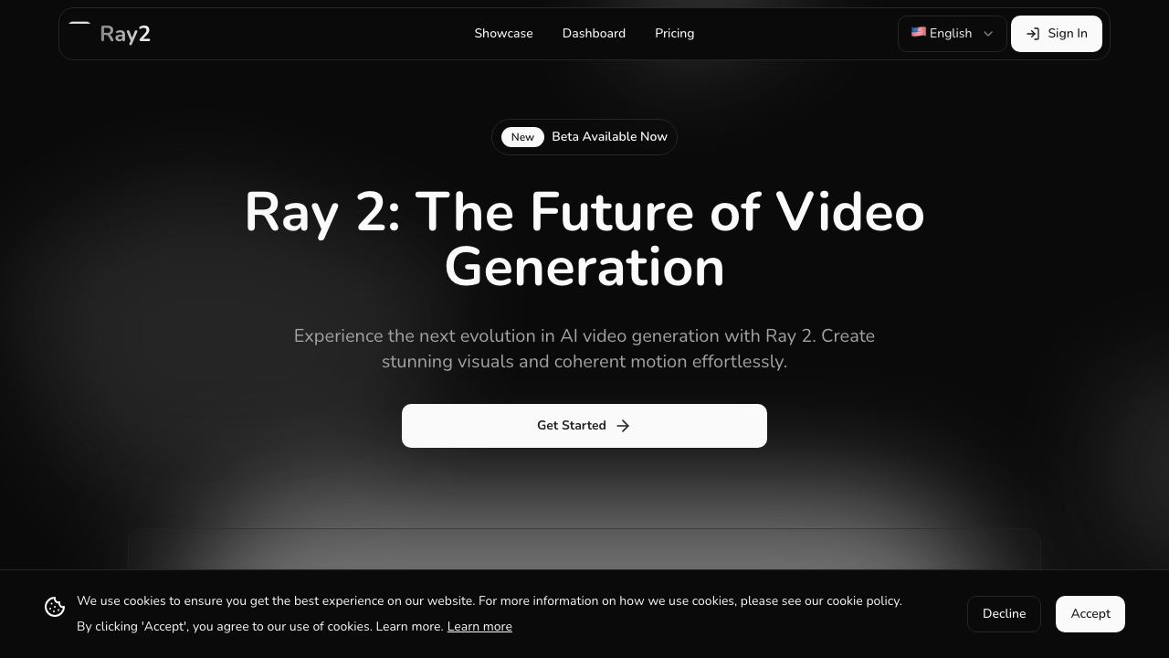 Ray2 website screenshot